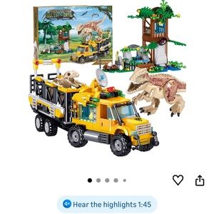 Yellow Dinosaur Transport Truck Building Set - Kids Toys